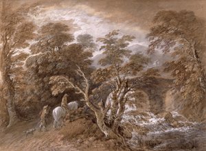 A Woodland Pool with Rocks and Plants by Thomas Gainsborough